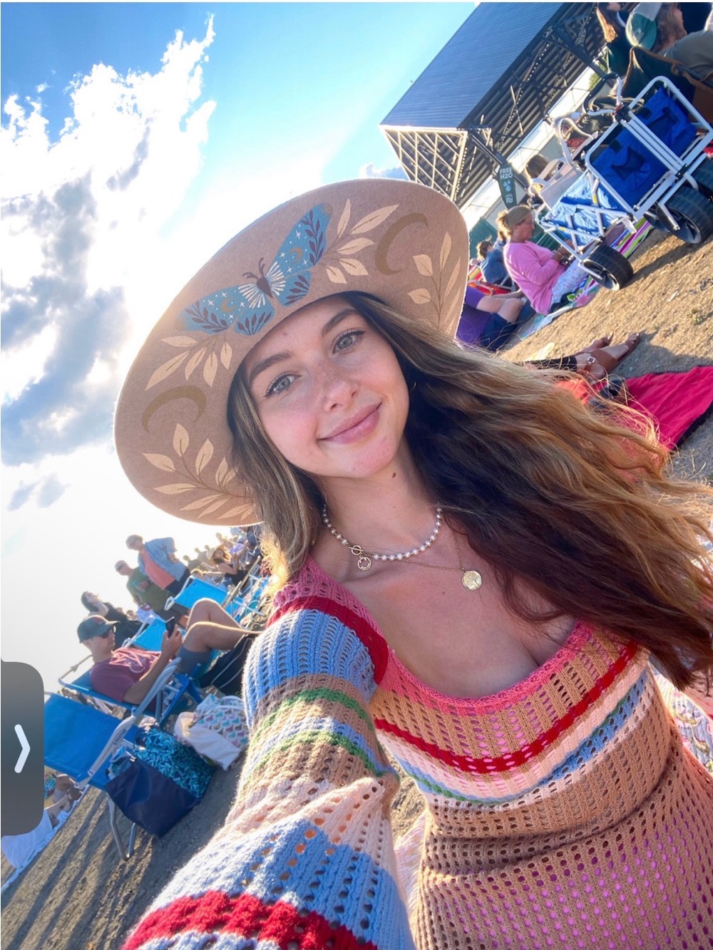 Colorful crochet maxi dress